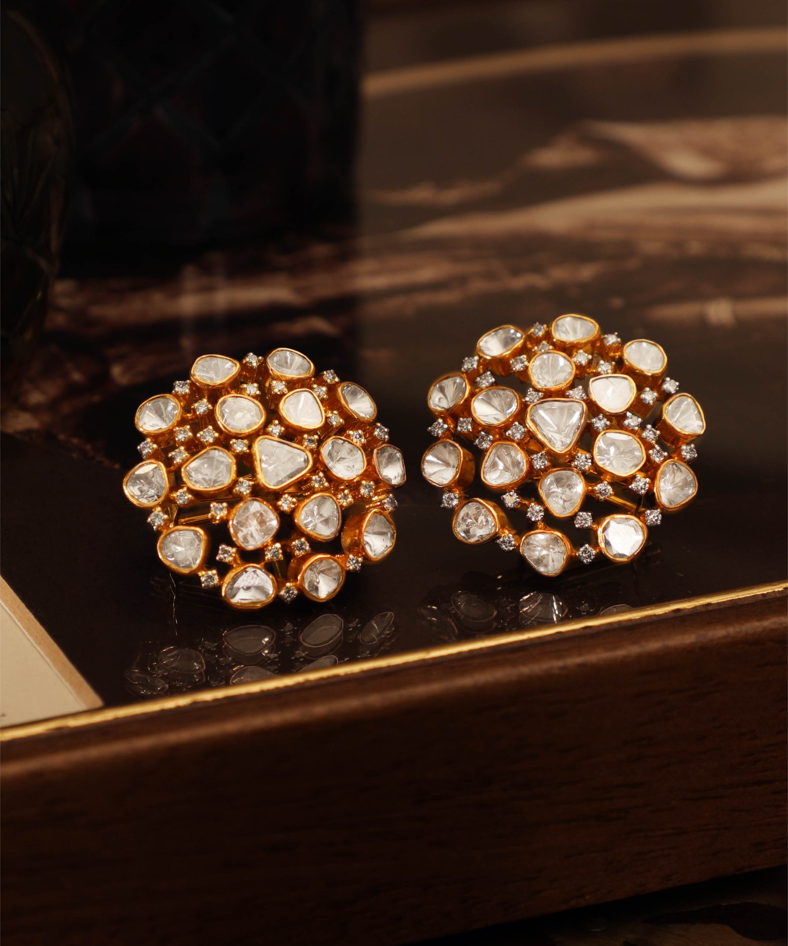 Polki store earrings studs