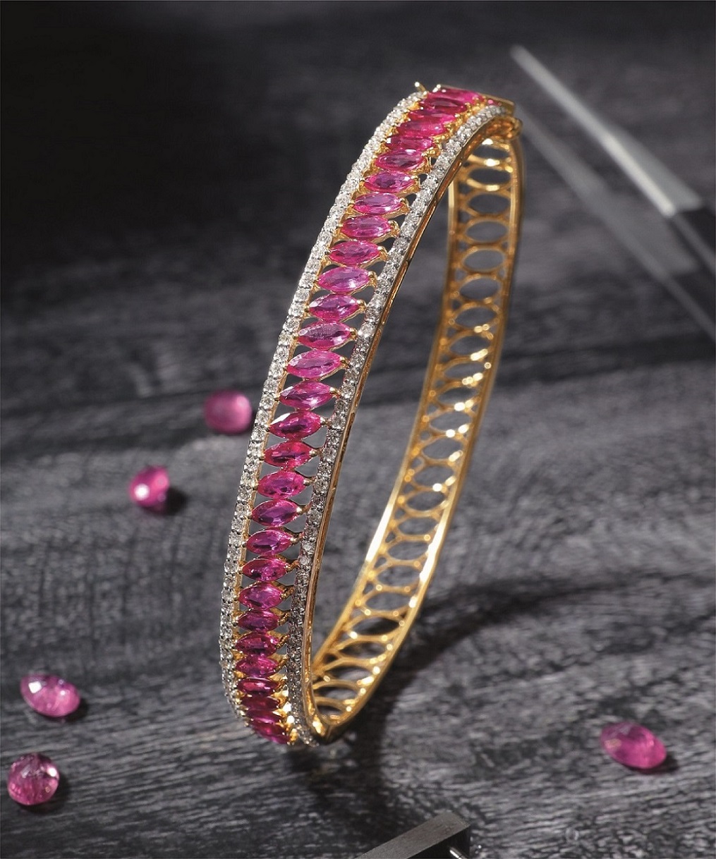 Ruby and deals diamond bangles